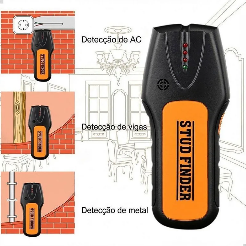 Detector De Parede Scanner Metal Madeira Fios Viga Lorben