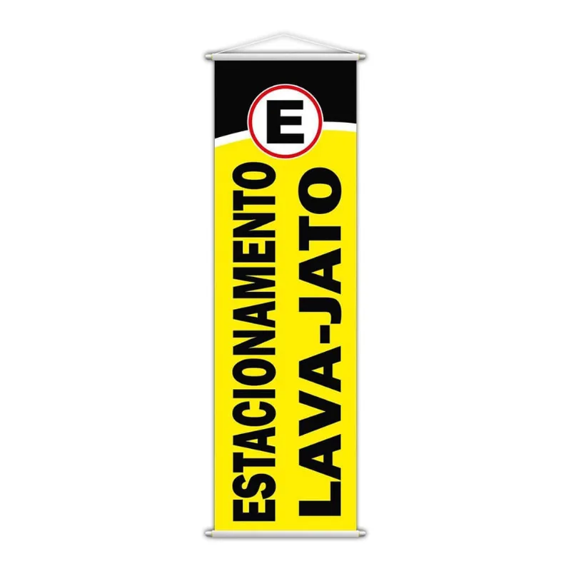 Banner Estacionamento Lava Jato Garagem Sinalização 100X30Cm