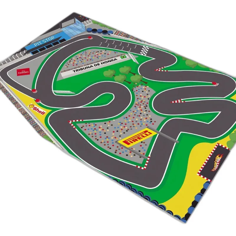 Pista de Corrida de Carrinhos 100x50cm - Emoção e Diversão