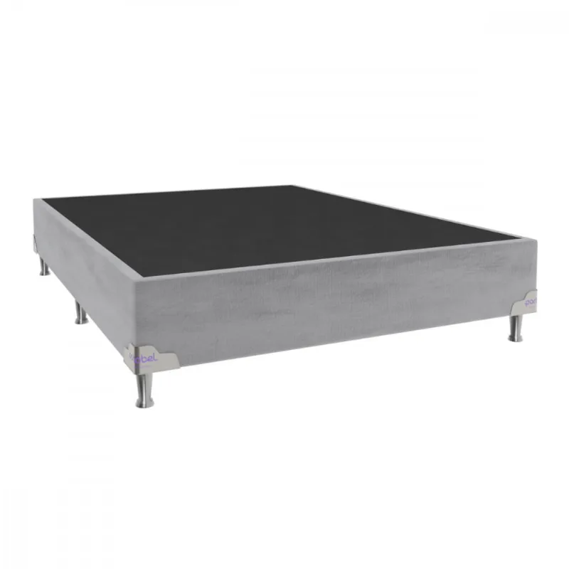 Base Para Cama Box Casal 138x188x28 Sued Cinza Portobel