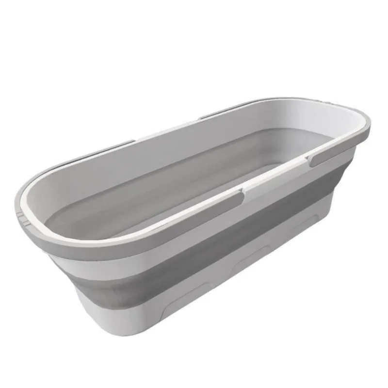 Balde Dobrável Retrátil Retangular Com Rodinhas - 55x25cm