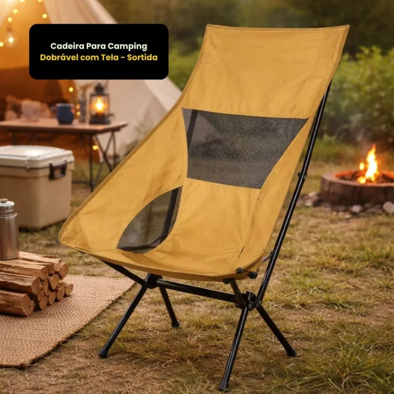Cadeira Para Camping Dobrável com Tela - Sortida - Genérica - Esporte E Lazer