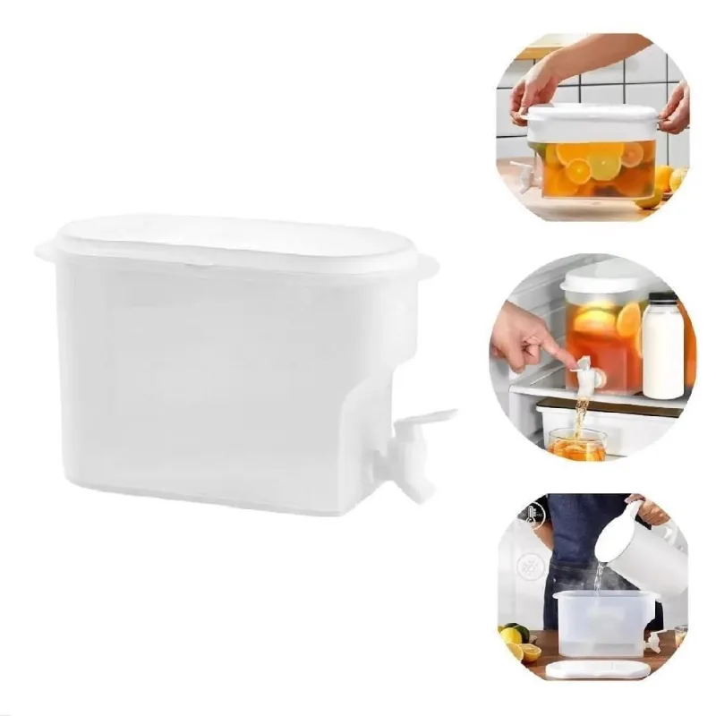 Suqueira Geladeira 3 Litros Dispenser Bebidas Agua Saborizada Cha Infusao Plastico Resistente