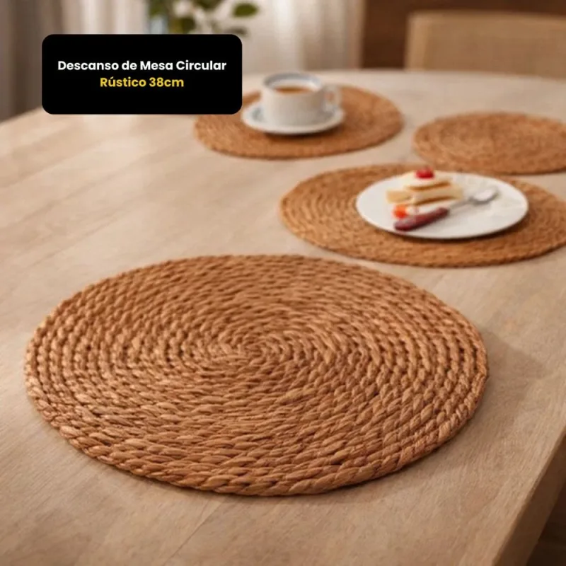 Descanso de Mesa Circular Rústico 38cm - Genérica