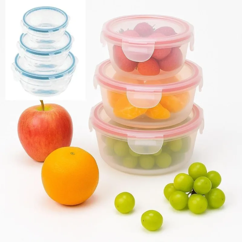 Kit 3 Potes Herméticos Redondos para Alimentos em Plástico com Tampa de Silicone Multiuso Yeet - OUTRAS - Utilidades Domesticas