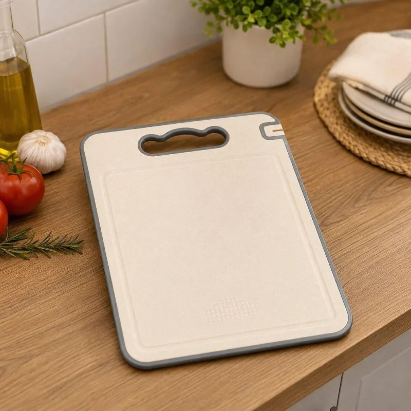 Tábua de Corte Tábua de Corte 36cm Corte de Alimentos Plástico e Metal Dupla Face Cozinha Bege Top - OUTRAS