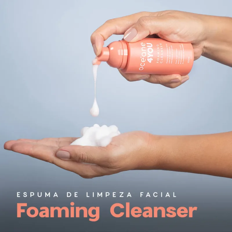 Espuma de Limpeza Facial com Ácido Salicílico - Foaming Cleanser 4you 100ml - Oceane - Espuma De Limpeza