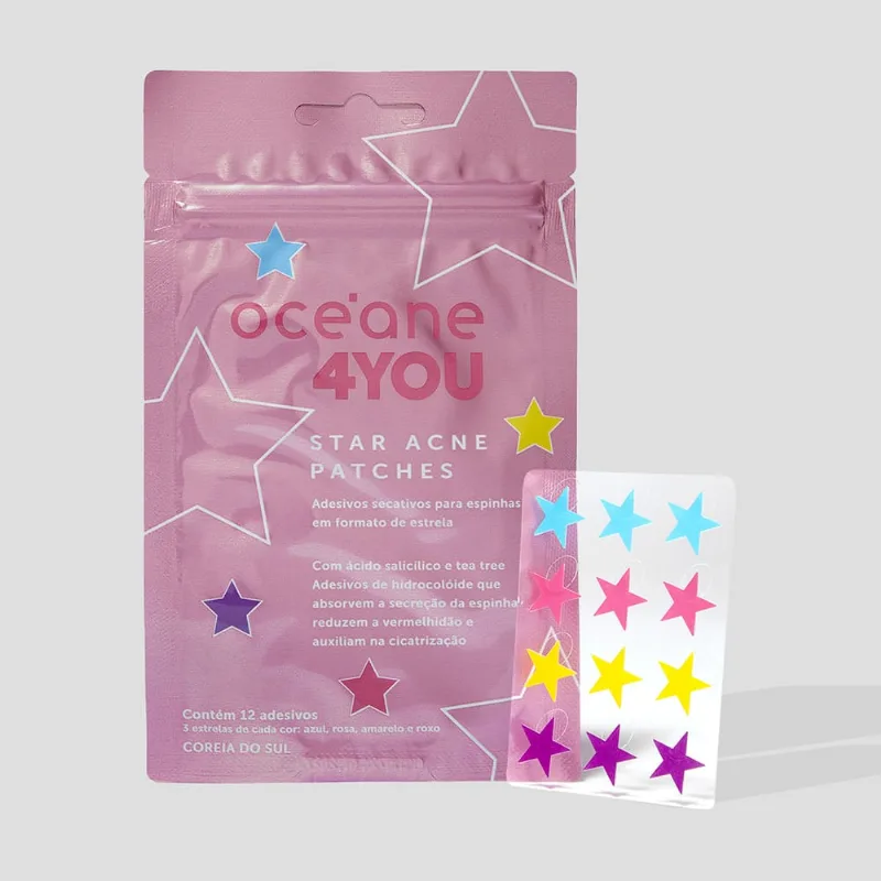 Adesivos Secativos para Espinhas com Ácido Salicílico - Star Acne Patches 4you 12un Adesivos Secativos para Espinhas com Acido Salicilico Star Acne Patches 4you 12un