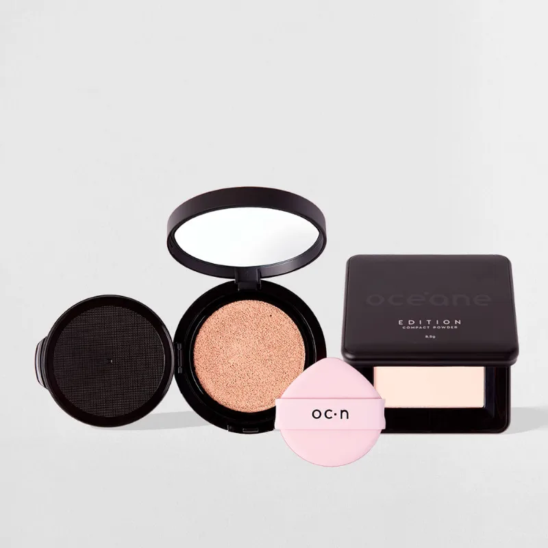 Kit Base Líquida Cushion 05 + Pó Compacto Porcelain Océane Edition (2 Produtos) - Océane
