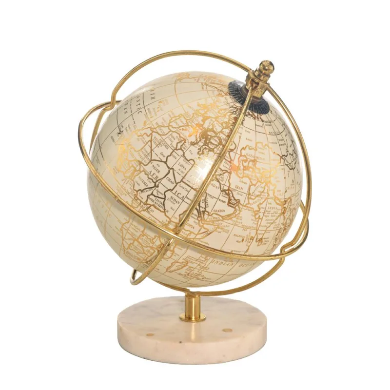 Globo Decor Base Mármore Galileu Branco Gold Mai Home - LC