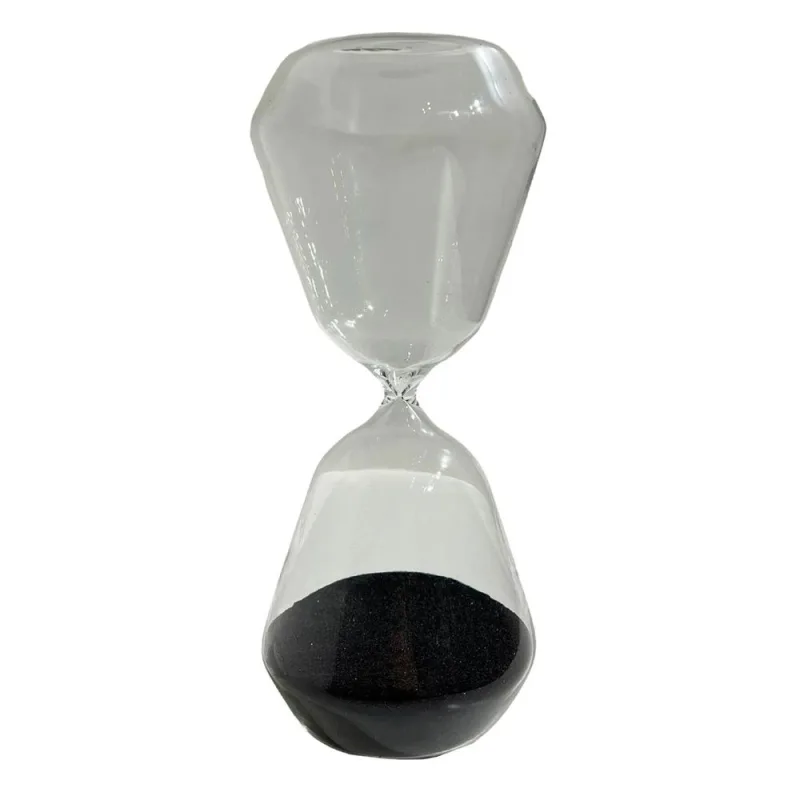 Ampulheta De Vidro Areia Preta Kairos 21cm - LC