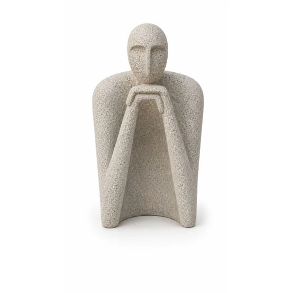 Escultura Logos Cinza 10x15x7 Resina - LC - Presentes