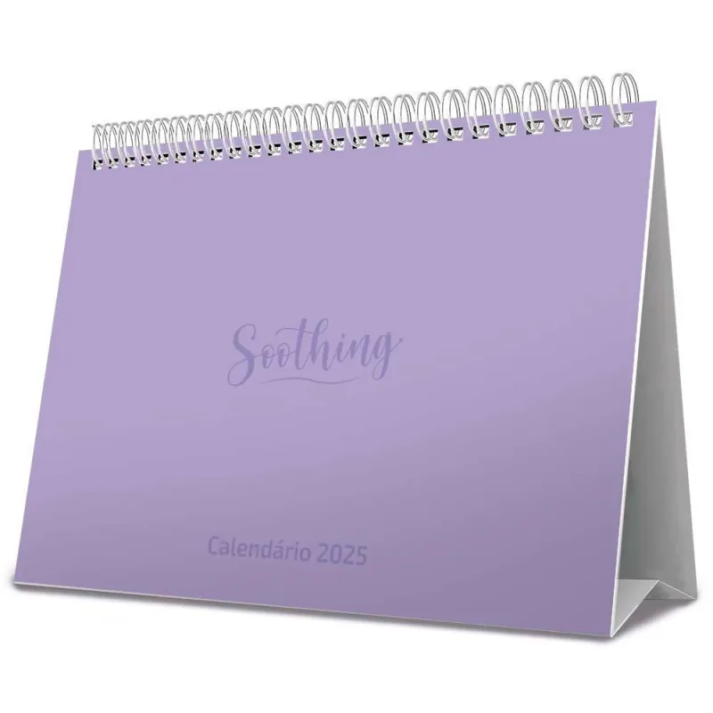 Calendário de mesa 2025 Soothing Lilás 2515015 Spiral Soot pt 1 un - Não Disponível - Papelaria