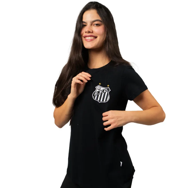 Camiseta Baby Look Santos Oficial Escudo Feminina - Santos