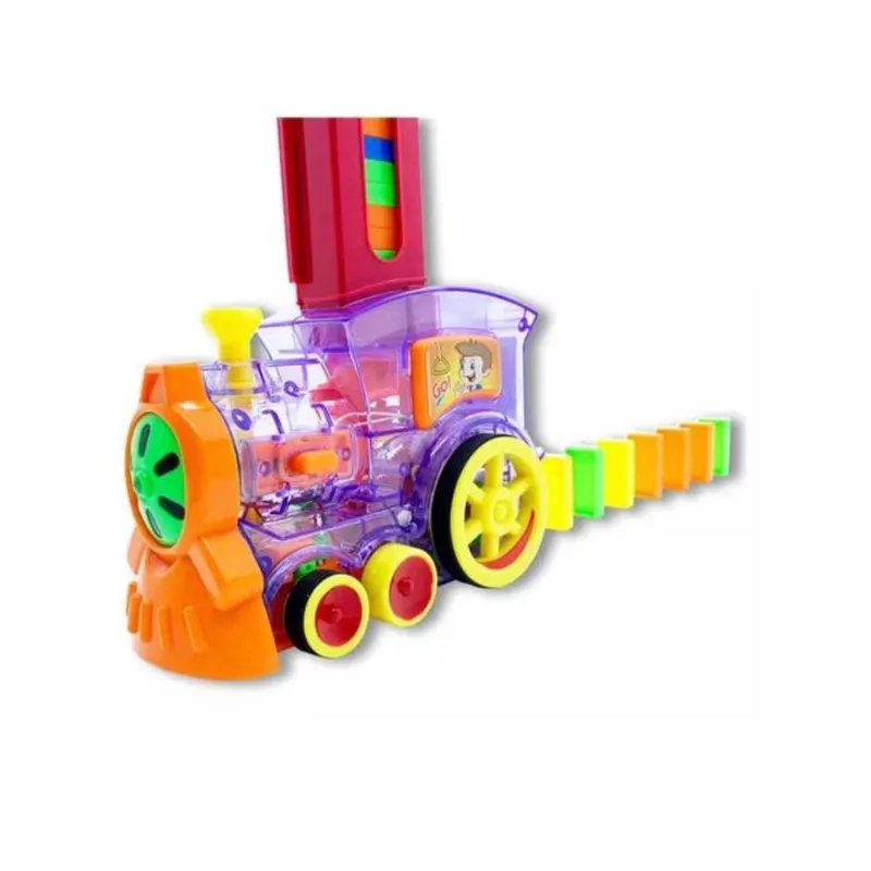 Trenzinho Infantil Didático Empilhar Dominó Som Luz Colorido
