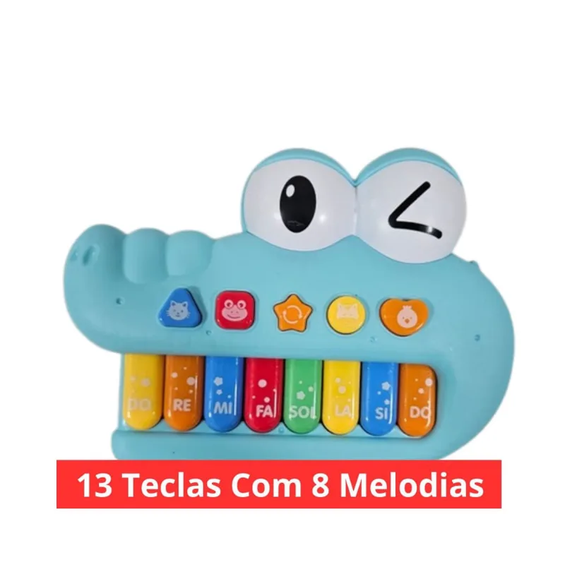 Brinquedo Piano Infantil Musical Jacaré - hk Brinquedos