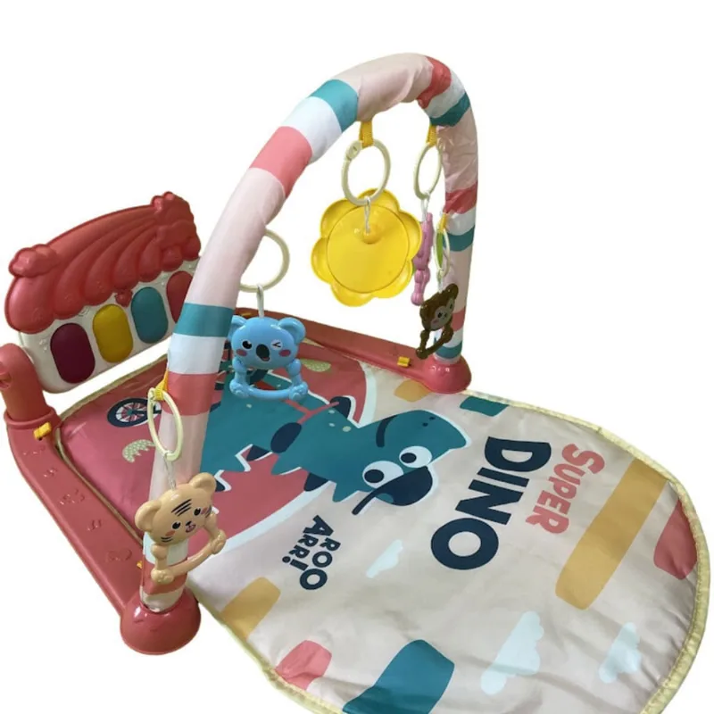 Tapete Piano Musical Infantil Dinossauro Rosa - hk Baby