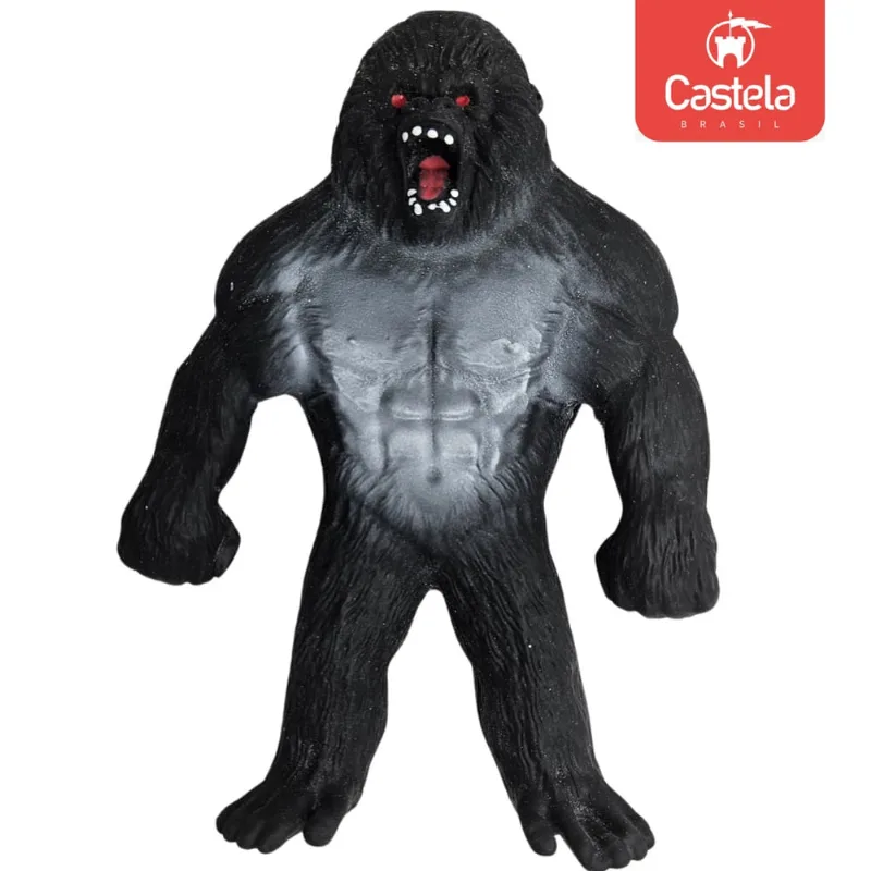 Brinquedo Animal Divertido Gorila Boneco Estica e Puxa Anti Estresse Sortido Castela