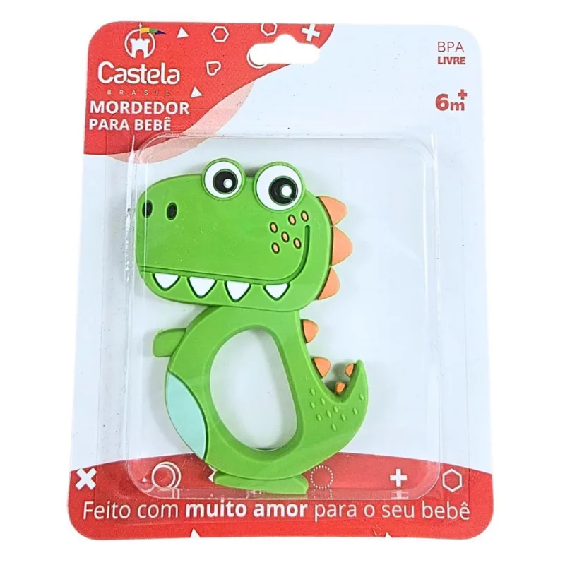 Mordedor Massageador De Gengivas Macio Dinossauro Castela
