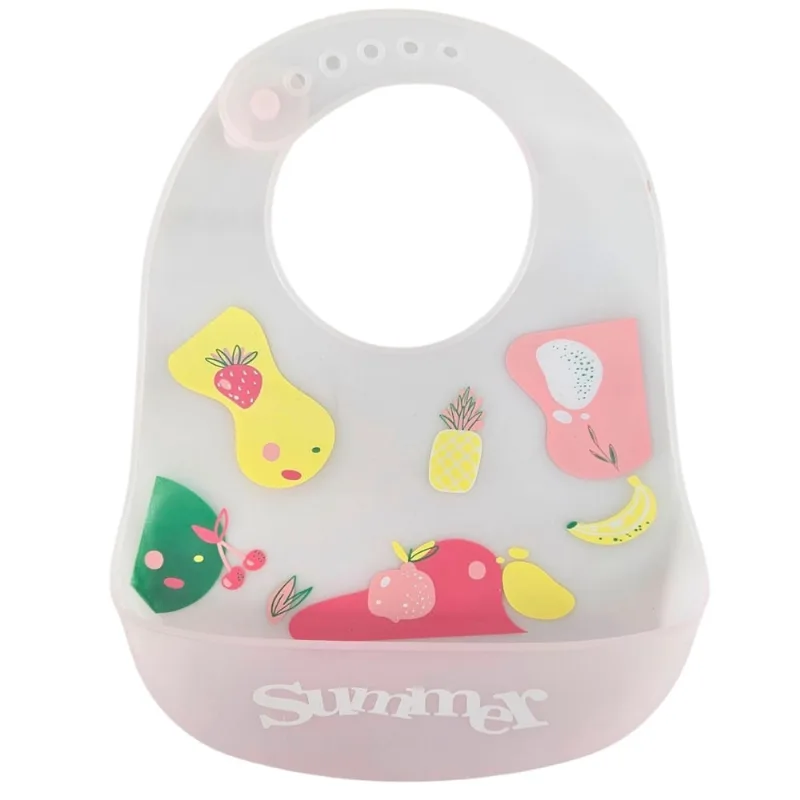 Babador Infantil Frutas Impermeável c/ Bolso pega Migalhas - Castela