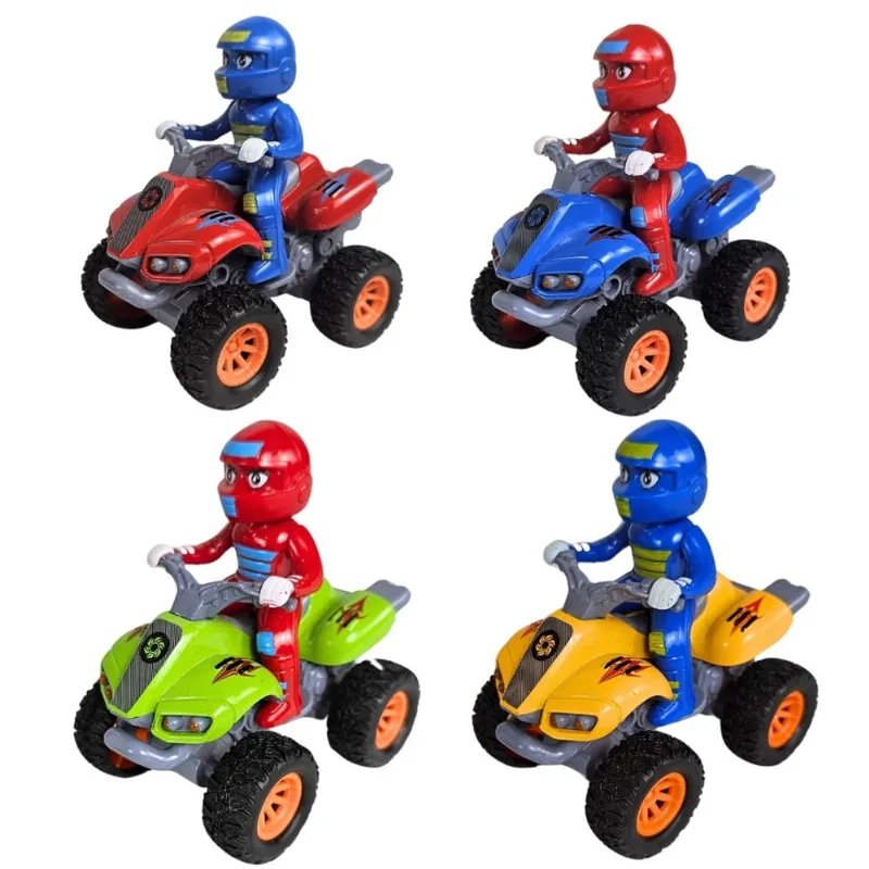 Brinquedo Carrinho Miniatura Quadriciclo Com Piloto Fricção Metal - Castela