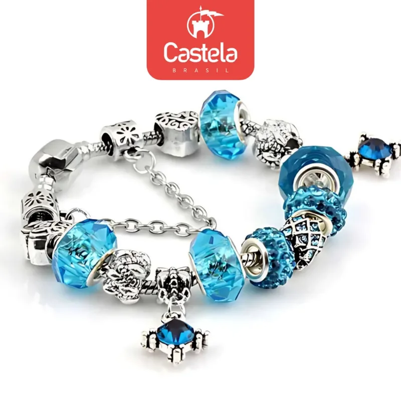 Kit de Miçangas diy Pulseira Colorida Bijuteria Infantil - Castela