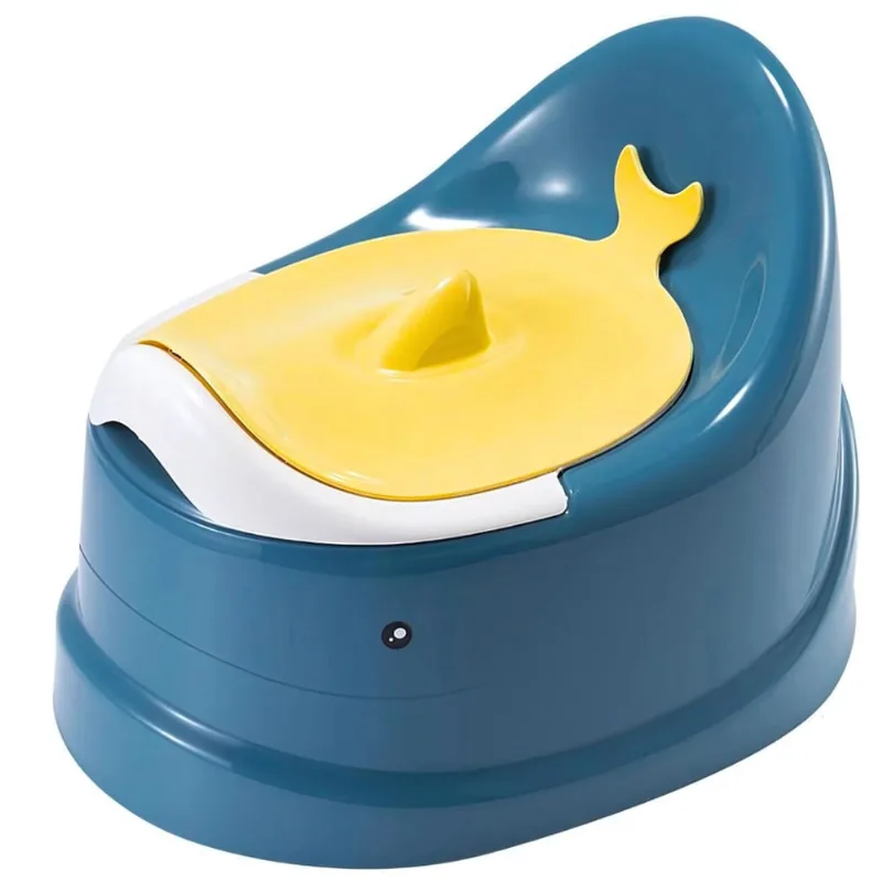 Penico Infantil Azul de Baleia Com Tampa Castela