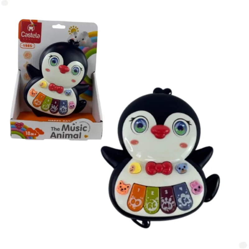 Piano Musical Pinguim - Com Luz E Som CBS0313 - Castela