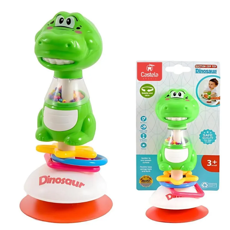 Chocalho Infantil Animal Dino Mordedor Ventosa Castela