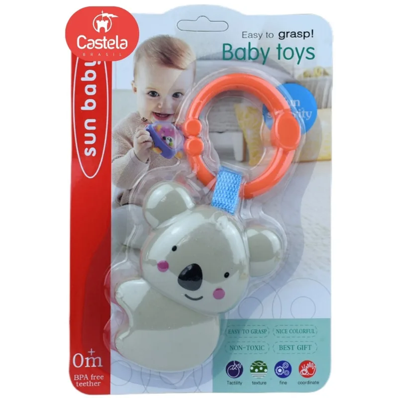 Chocalho Infantil Animal Coala Mordedor Bebe Livre bpa Castela
