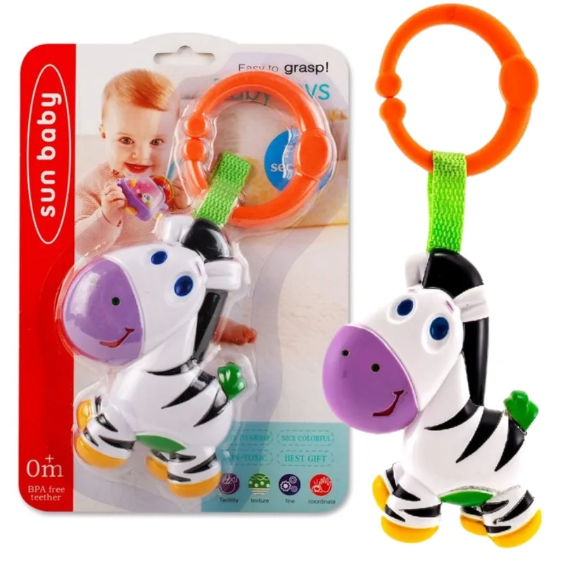 Chocalho Interativo Infantil Animal Zebra Bebe Divertido Não Toxico Castela