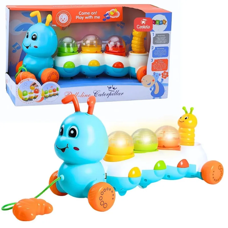 Brinquedo Divertido Centopeia Interativa Sons Luzes Azul Castela