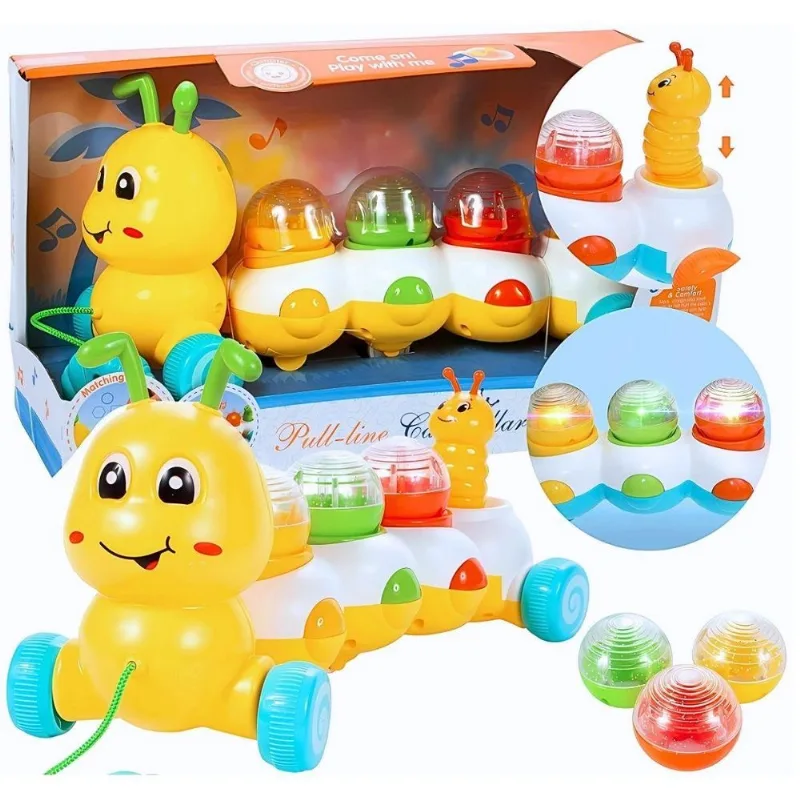 Brinquedo Centopeia Interativa Sons Luzes Amarela Castela