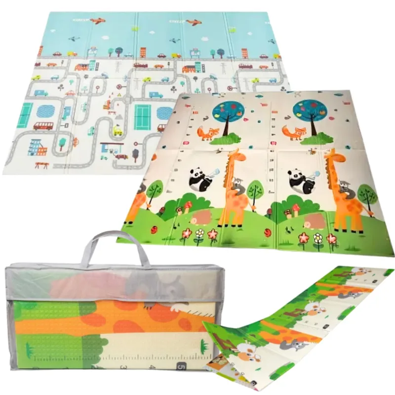 Tapete Atividade 2 Em 1 Infantil Eva Cidade Girafa Bebe Dobravel Castela