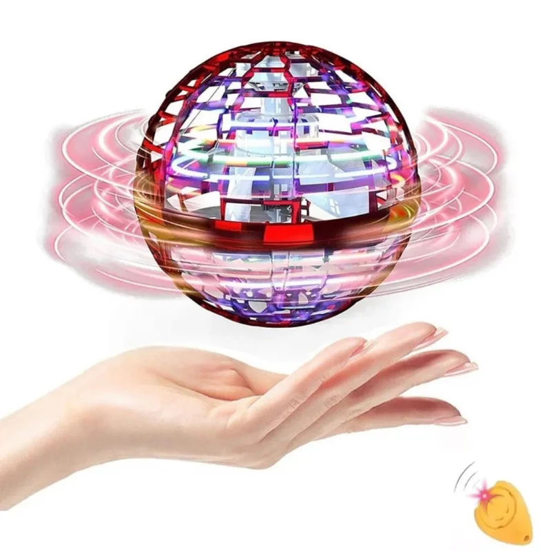 Bola Spinner Voa Divertido Led Drone Bomerang 360° Vermelha Castela