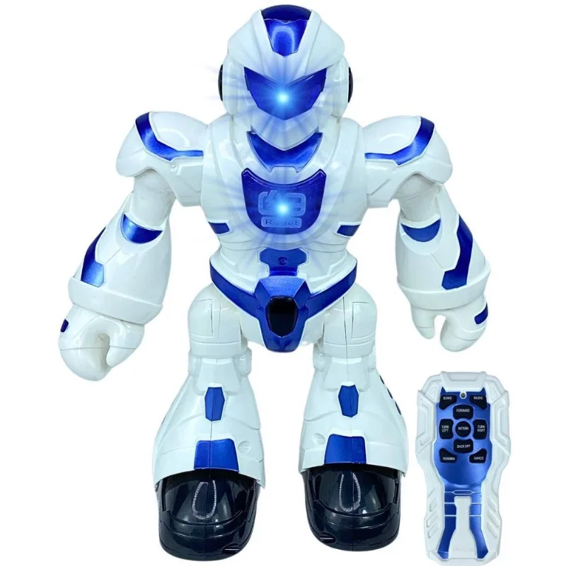 Robô Brinquedo Infravermelho Azul Dança Com Sons Luz Castela