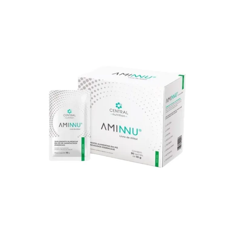 Aminnu Sem Xilitol Limão- 30 Sachês- Central Nutrition limao - Central Nutrition