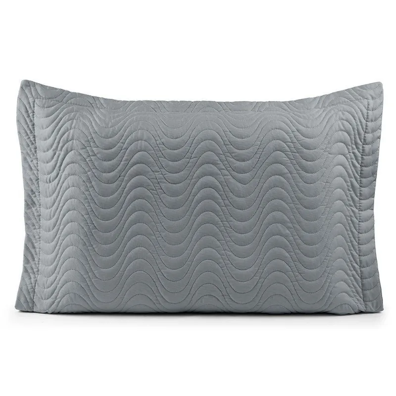 Porta Travesseiro Avulso 70cm X 50cm Com Debrum 1 Peça Laura Matelado 100% Poliéster Toque 200 Fios Cor:cinza