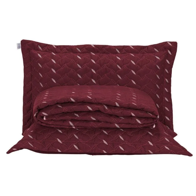 Cobre Leito Bordado 400 Fios Heitor Casal King 100% Poliéster - Vermelho
