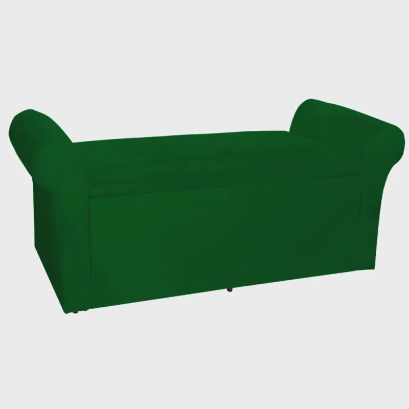 Calçadeira Báu Cancun 1,40 cm Suede Verde - Montanaris Decor - Não Disponível