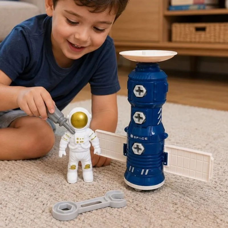 Conjunto Brinquedo Espacial Astronauta Satélite Acessórios - OUTRAS