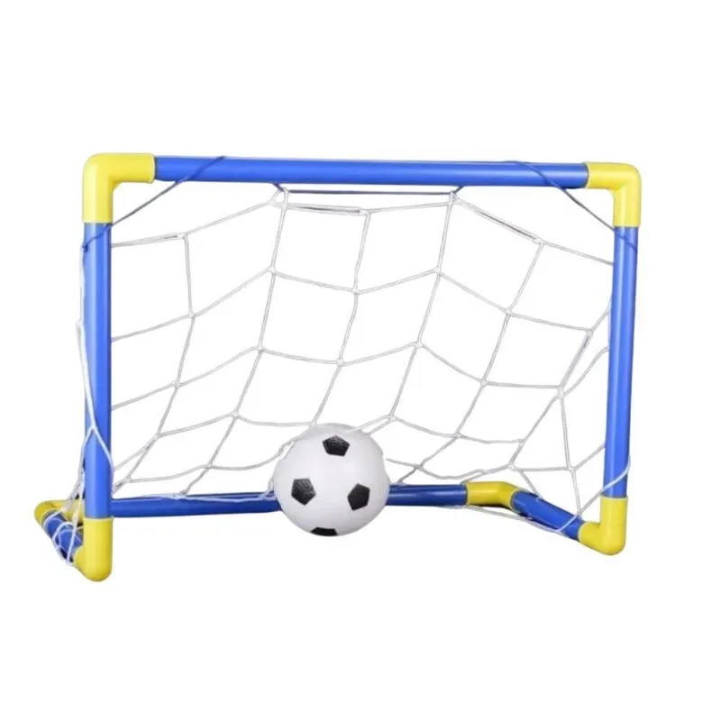 Trave De Futebol Brinquedo Com Bola - Azul
