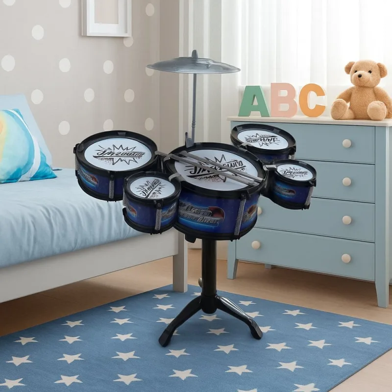 Mini Bateria de Brinquedo com 5 Tambor - Sortida - DDG