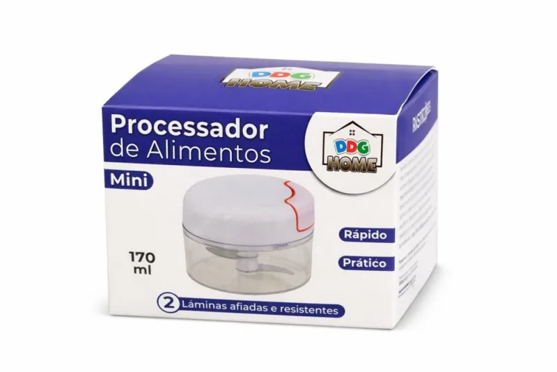 Mini Processador De Alimentos Manual Com 2 Lâminas Corda Retrátil - Genérica - Eletroportáteis