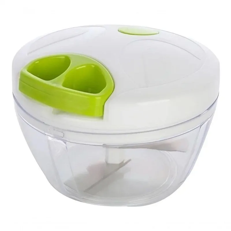 Processador Manual de Alimentos 500ML 3 Lâminas Plástico e Metal Corda Retrátil Branco - OUTRAS - Informática