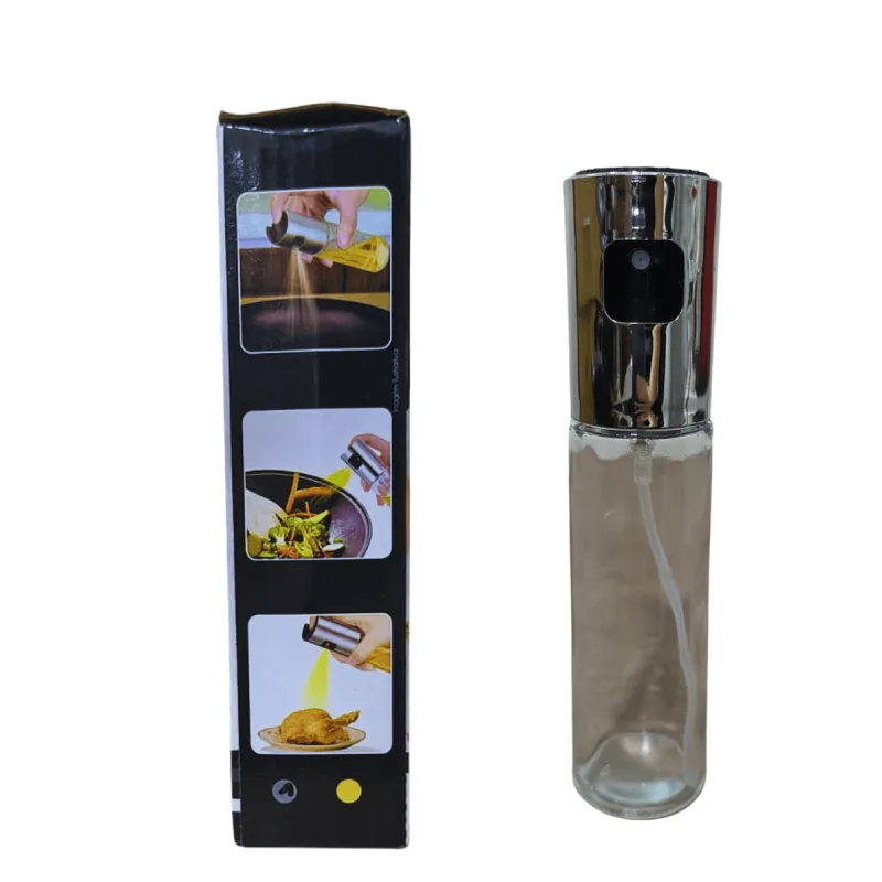 Azeiteiro/vinagreiro Spray/pulverizador/borrifador De Vidro C/tp. Metalizado Plastico 100ml Dt24094 Fx/vd - Não Informado - Utilidades Domesticas