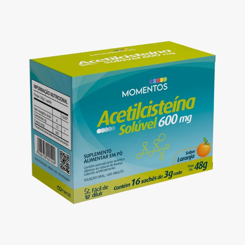 Acetilcisteína 600mg 16 Sachês Momentos ACETILCISTEINA 600MG 16SACHES MOMENTOS