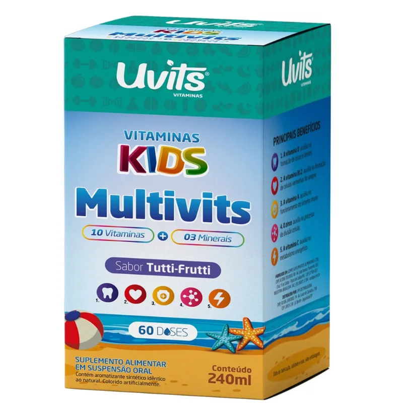 Multivits xarope Kids Infantil Liquido 240ml - Uvits