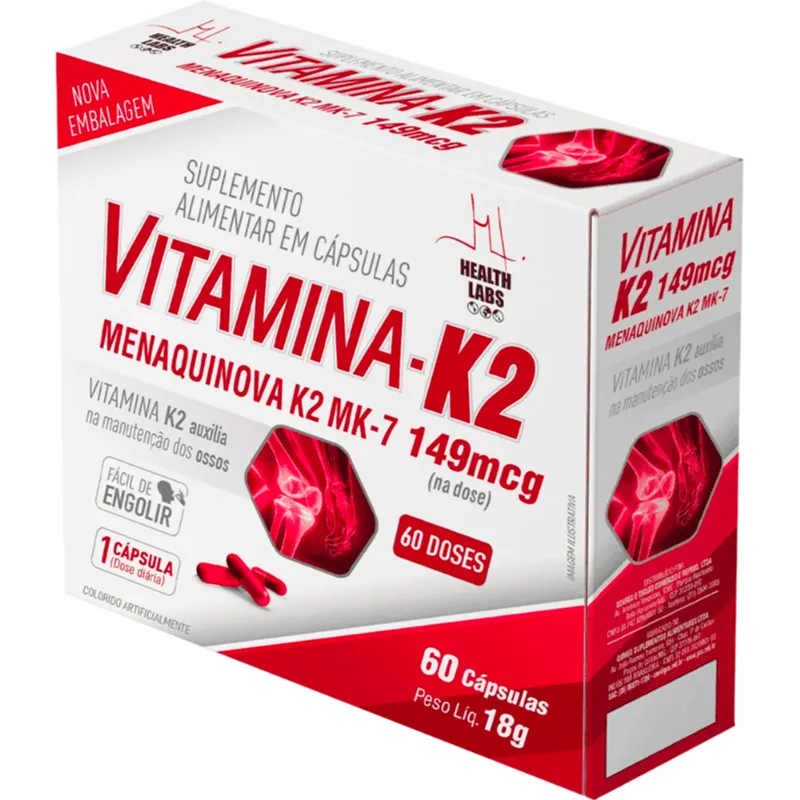 Suplemento Alimentar Health Labs Vitamina-K2 60 cápsulas