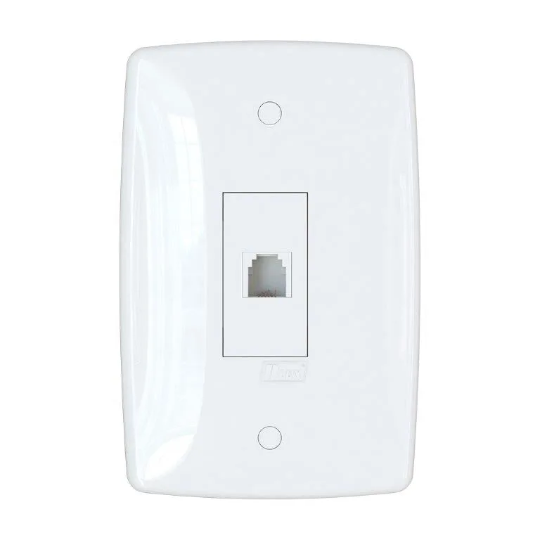Conjunto para Telefone RJ11 4 Fios 4x2 Finesse Plus B.Lux Conjunto para Telefone RJ11 4 Fios 4x2 Branco Finesse+ - B.LUX